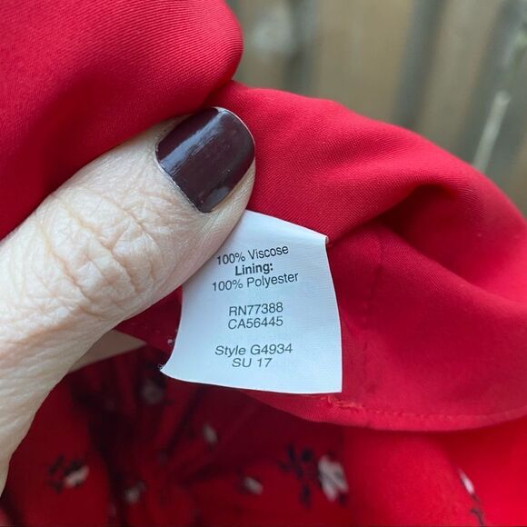 Madewell Magnolia XS Tie-back Floral Summer Dress Red - Picture 15 of 15